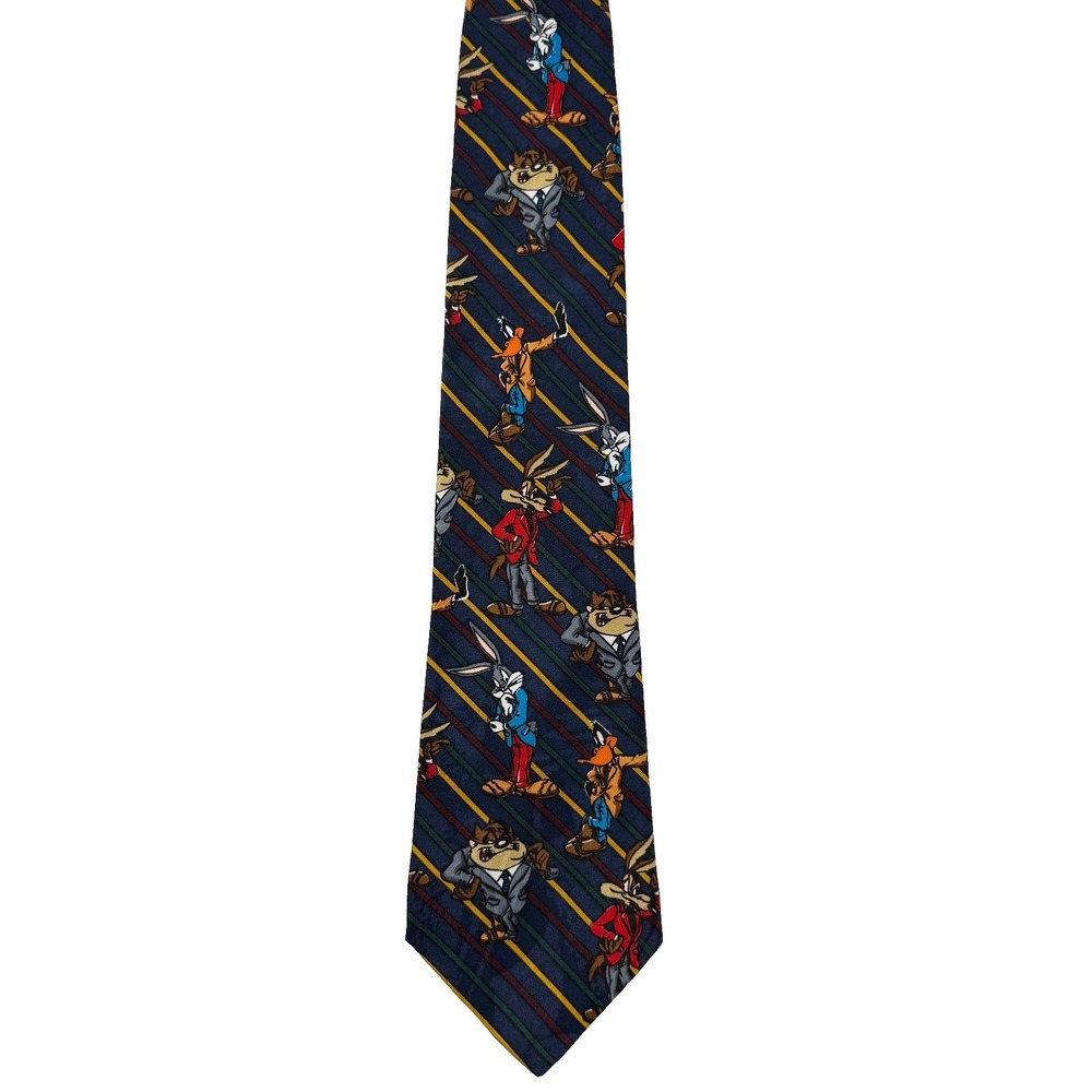 LOONEY TUNES 1995 Mania Tie Bugs Bunny Taz Daffy Wile E Coyote Vintage